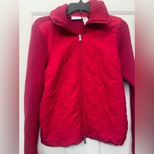 Liz Claiborne Cherry Red Ribbed Jacket